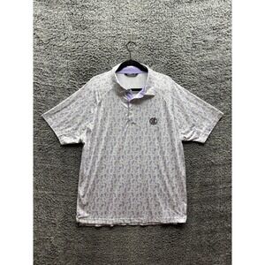 Unrl‎ x Barstool Sports All Over Print Golf Polo Shirt Purple Mens Size XL